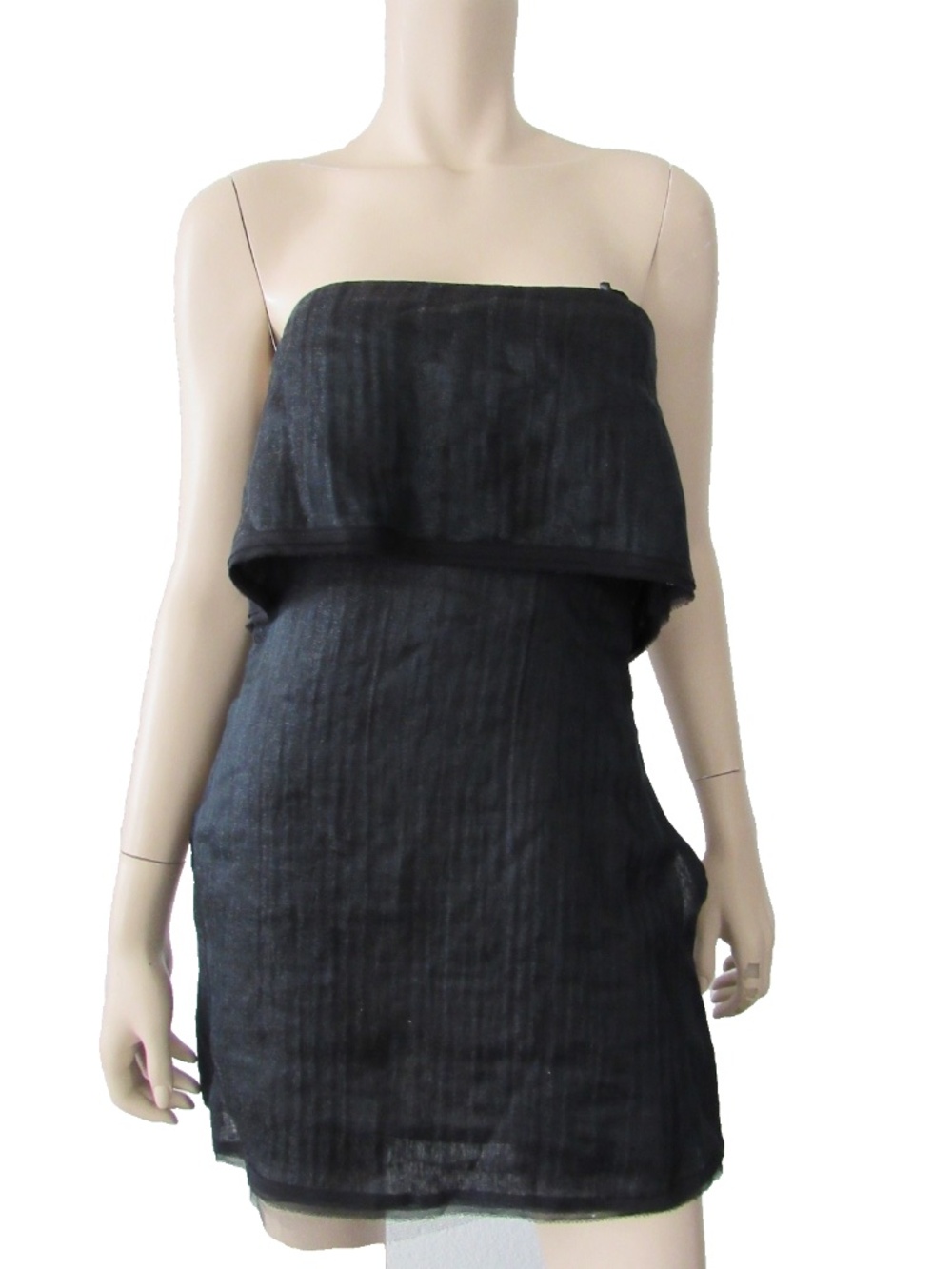 BCBGMaxAzria Runway Sigrid Black Strapless Pocket Mini Cocktail Dress